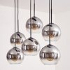 KOYOTO Pendant Light - glass clear, Smoke-coloured, 6-light sources