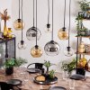 KOYOTO Pendant Light - glass Amber, chrome, clear, Smoke-coloured, 8-light sources