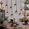 KOYOTO Pendant Light clear, Smoke-coloured, 8-light sources