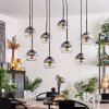 KOYOTO Pendant Light clear, Smoke-coloured, 8-light sources