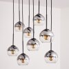 KOYOTO Pendant Light clear, Smoke-coloured, 8-light sources