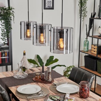 PARANE Pendant Light Smoke-coloured, 3-light sources