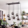 KOYOTO Pendant Light - glass chrome, Smoke-coloured, 6-light sources