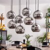 KOYOTO Pendant Light - glass chrome, Smoke-coloured, 8-light sources