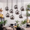 KOYOTO Pendant Light - glass chrome, Smoke-coloured, 8-light sources