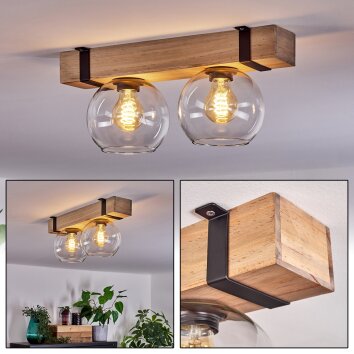 MONTGOMERY Ceiling Light - glass Ecru, black, 2-light sources