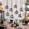 KOYOTO Pendant Light - glass clear, Smoke-coloured, 8-light sources