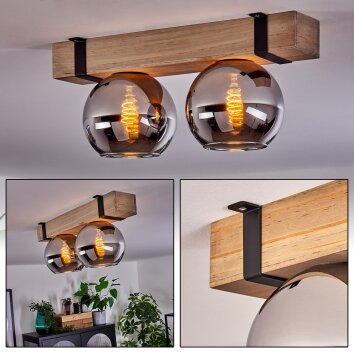 MONTGOMERY Ceiling Light - glass Ecru, black, 2-light sources