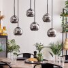 KOYOTO Pendant Light - glass chrome, Smoke-coloured, 6-light sources