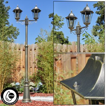 HONGKONG Lamp Post gold, black, 2-light sources