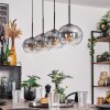 APEDO Pendant Light - glass clear, Smoke-coloured, 4-light sources