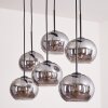 APEDO Pendant Light - glass Smoke-coloured, 6-light sources