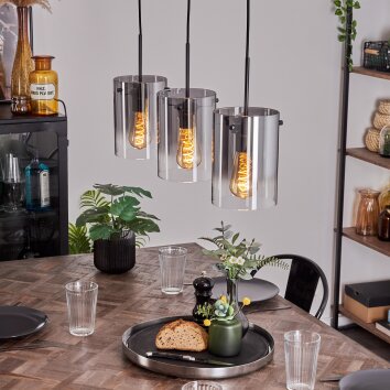 PARANE Pendant Light - glass clear, Smoke-coloured, 3-light sources