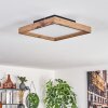 LONGVIC Ceiling Light LED brown, Wood like finish, black, 1-light source
