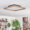 LONGVIC Ceiling Light LED brown, Wood like finish, black, 1-light source