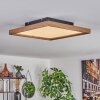 LONGVIC Ceiling Light LED brown, Wood like finish, black, 1-light source, Remote control