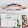LONGVIC Ceiling Light LED brown, Wood like finish, black, 1-light source, Remote control
