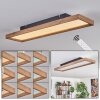 LONGVIC Ceiling Light LED brown, Wood like finish, black, 1-light source, Remote control