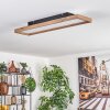 LONGVIC Ceiling Light LED brown, Wood like finish, black, 1-light source, Remote control