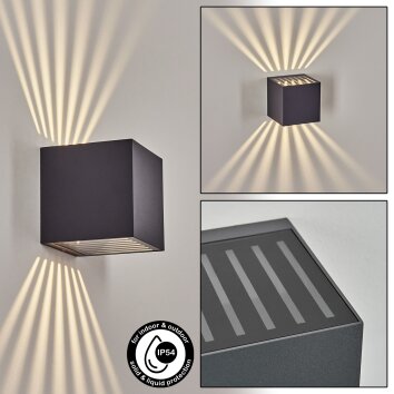 BARRERO Outdoor Wall Light LED anthracite, 1-light source