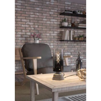 Eglo GARGRAVE Table lamp grey, brass, 1-light source
