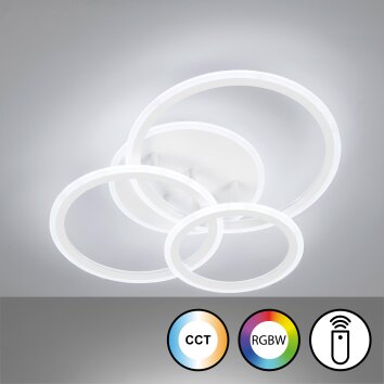 Fischer & Honsel GELDER Ceiling Light LED white, 1-light source, Remote control, Colour changer
