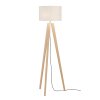 Fischer & Honsel SHINE-WOOD Floor Lamp brown, matt nickel, 3-light sources