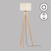 Fischer & Honsel SHINE-WOOD Floor Lamp Ecru, black, 3-light sources