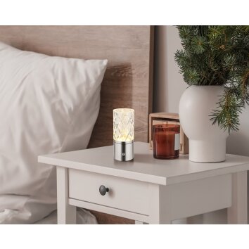 Globo LUNKI Table lamp LED matt nickel, 1-light source