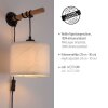 Leuchten-Direkt GREEN SOFIE Wall Light Ecru, black, 1-light source