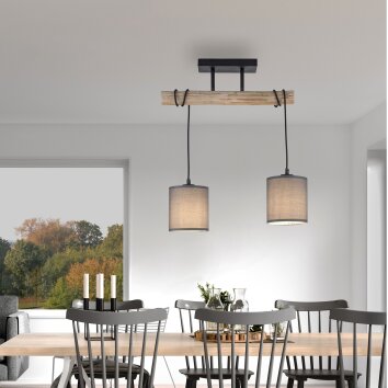 JUST LIGHT GERDA TRIBU Ceiling Light Ecru, black, 2-light sources