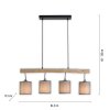 Leuchten-Direkt GREEN TRIBU Pendant Light Ecru, black, 4-light sources