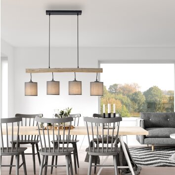 JUST LIGHT GERDA TRIBU Pendant Light Ecru, black, 4-light sources