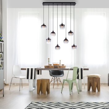 Leuchten-Direkt ZEA Pendant Light black, 8-light sources