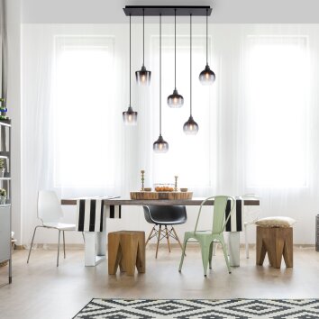 Leuchten-Direkt ZEA Pendant Light black, 6-light sources