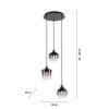 Leuchten-Direkt ZEA Pendant Light black, 3-light sources