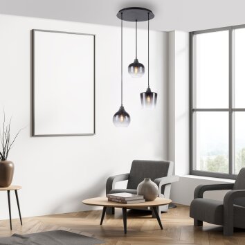 Leuchten-Direkt ZEA Pendant Light black, 3-light sources