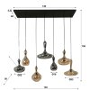 KARAF Pendant Light anthracite, 7-light sources