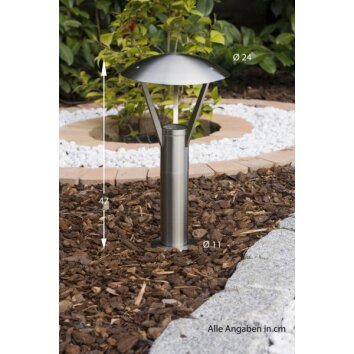 Eglo ROOFUS pedestal light stainless steel, 1-light source