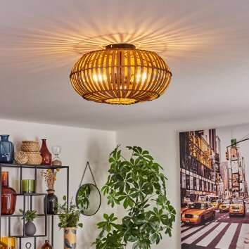 ORAVI Ceiling Light dark brown, Ecru, black, 3-light sources