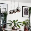 GASTOR Pendant Light - glass chrome, Smoke-coloured, 3-light sources