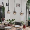 GASTOR Pendant Light - glass chrome, clear, Smoke-coloured, 3-light sources