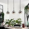 GASTOR Pendant Light - glass chrome, clear, Smoke-coloured, 3-light sources