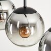 GASTOR Pendant Light - glass chrome, clear, Smoke-coloured, 3-light sources