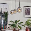 GASTOR Pendant Light - glass chrome, clear, Smoke-coloured, 3-light sources