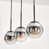 GASTOR Pendant Light - glass chrome, clear, Smoke-coloured, 3-light sources