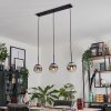 GASTOR Pendant Light - glass chrome, clear, Smoke-coloured, 3-light sources