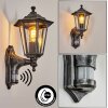 LORIA Outdoor Wall Light grey, black, silver, 1-light source, Motion sensor