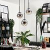 GASTOR Pendant Light - glass chrome, clear, Smoke-coloured, 3-light sources