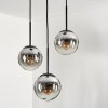 GASTOR Pendant Light - glass chrome, clear, Smoke-coloured, 3-light sources